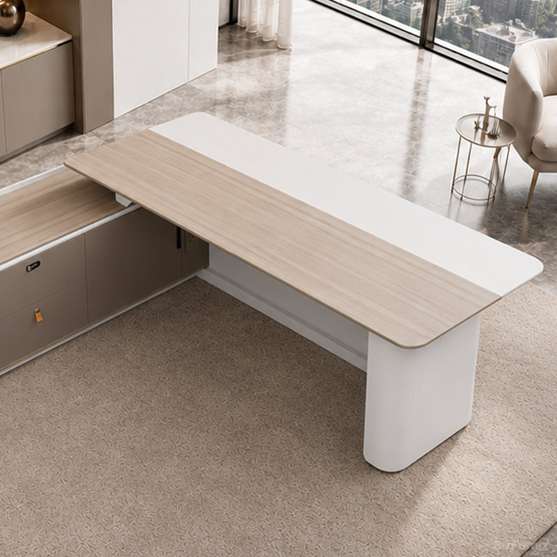 White & Wood Grain Dual-tone Finish