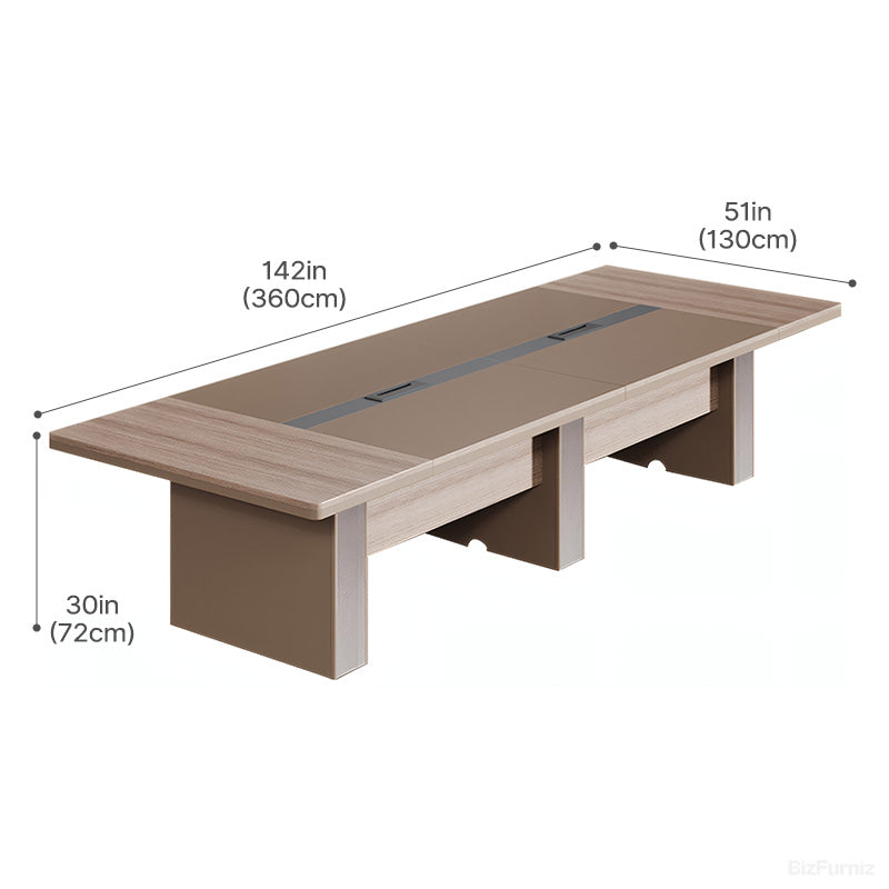 360cm Rectangular Conference Table with Cable Management for 10-14 People (Made to Order)