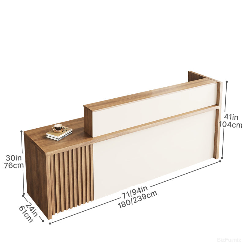 Reception Desk with Lockable Drawer & Raised Counter