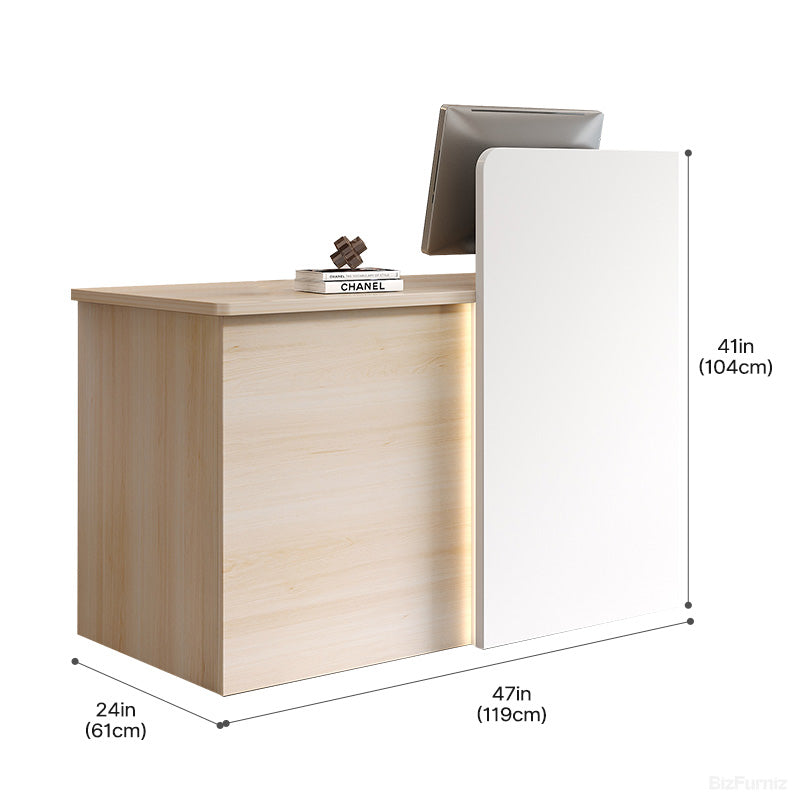 120cm Reception Desk with LED Lights & Storage