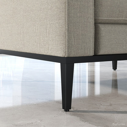 3-Seat Fabric Office Sofa with Linen Fabric, Steel Leg & Foam Padding for Reception, Lobby, Living Room, product photo 7