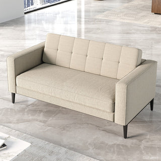 3-Seat Fabric Office Sofa with Linen Fabric, Steel Leg & Foam Padding for Reception, Lobby, Living Room, product photo 4