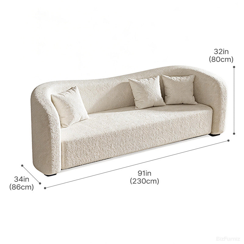 230cm Straight Sofa with Soft Fabric & Solid Wood Frame for 3-4 People (Made to Order)