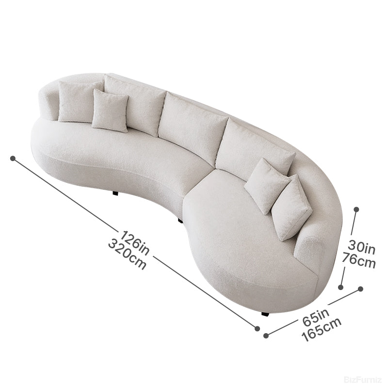 320cm Crescent Sofa with Deep Lounge Seat