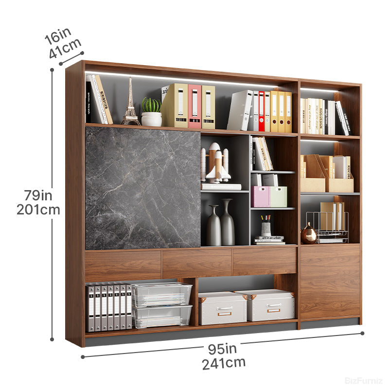 Office Storage Cabinet with Shelves & Display Space