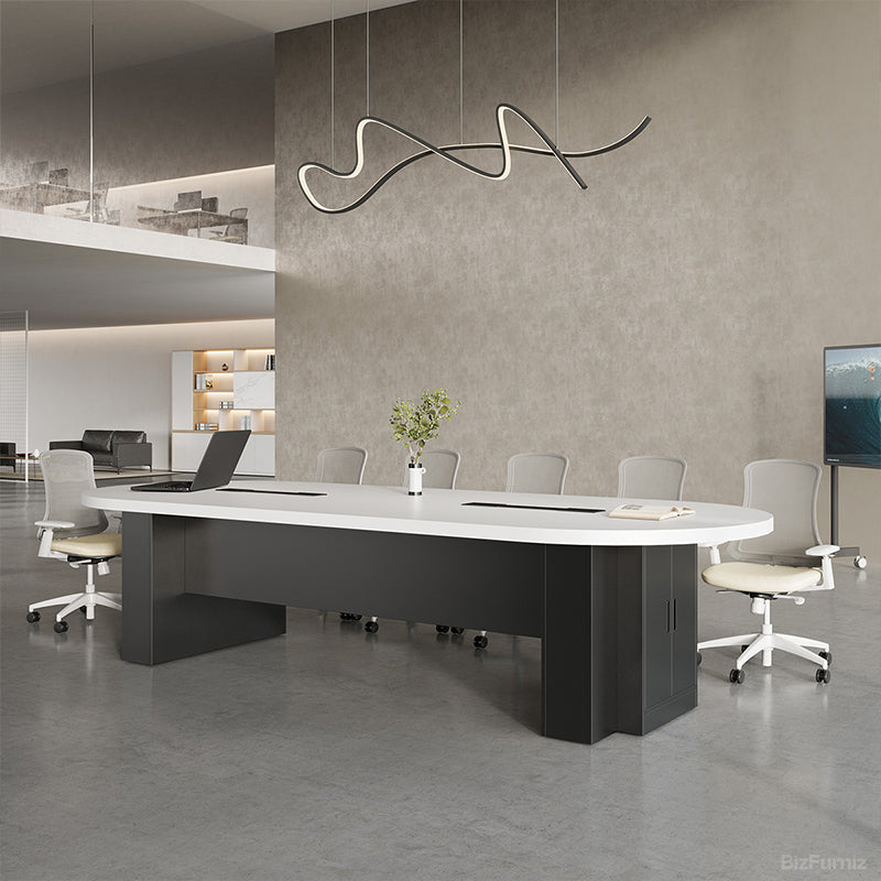 Oval Conference Table with Integrated Cable Management for 10-16 People product view 13