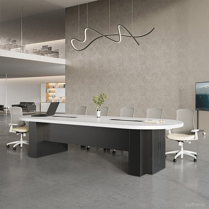 Oval Conference Table with Integrated Cable Management for 10-16 People product view 13