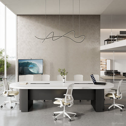 Oval Conference Table with Integrated Cable Management for 10-16 People product view 12
