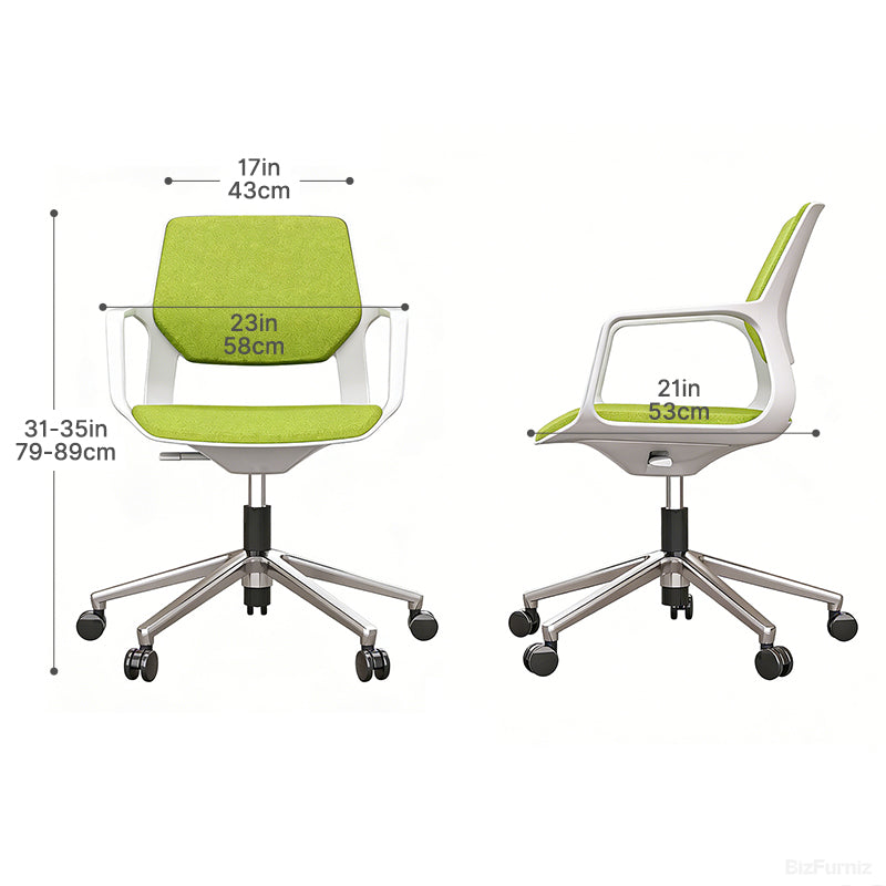 Office Task Chair with Loop Arms & Height Adjustment