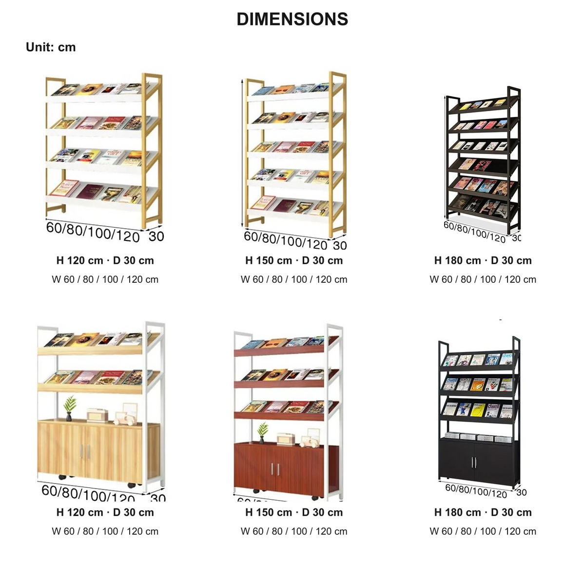 Wooden Freestanding Magazine Rack