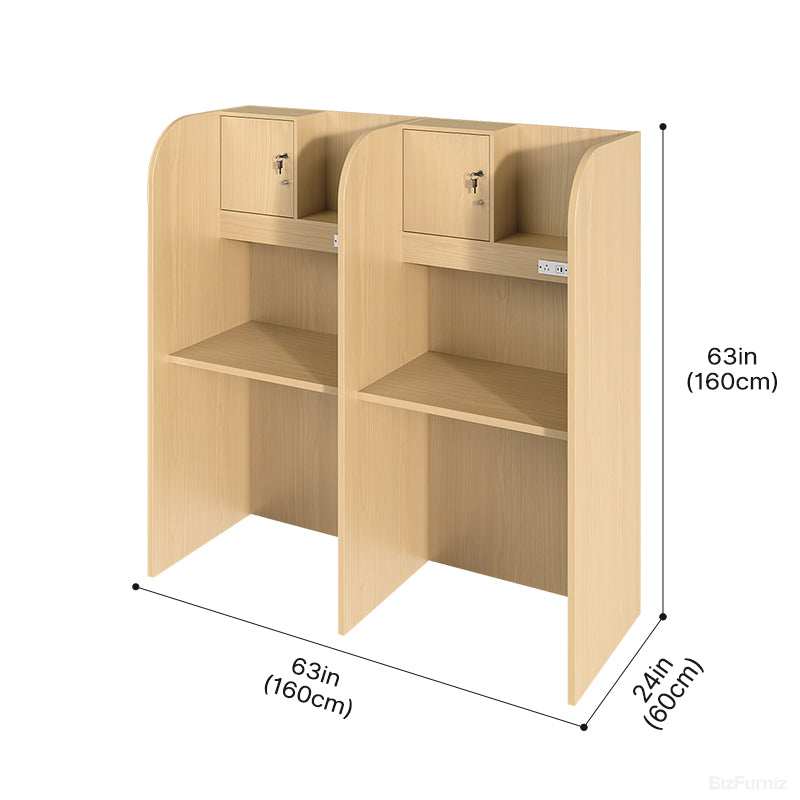 Study Carrel Desk with High Privacy Panels