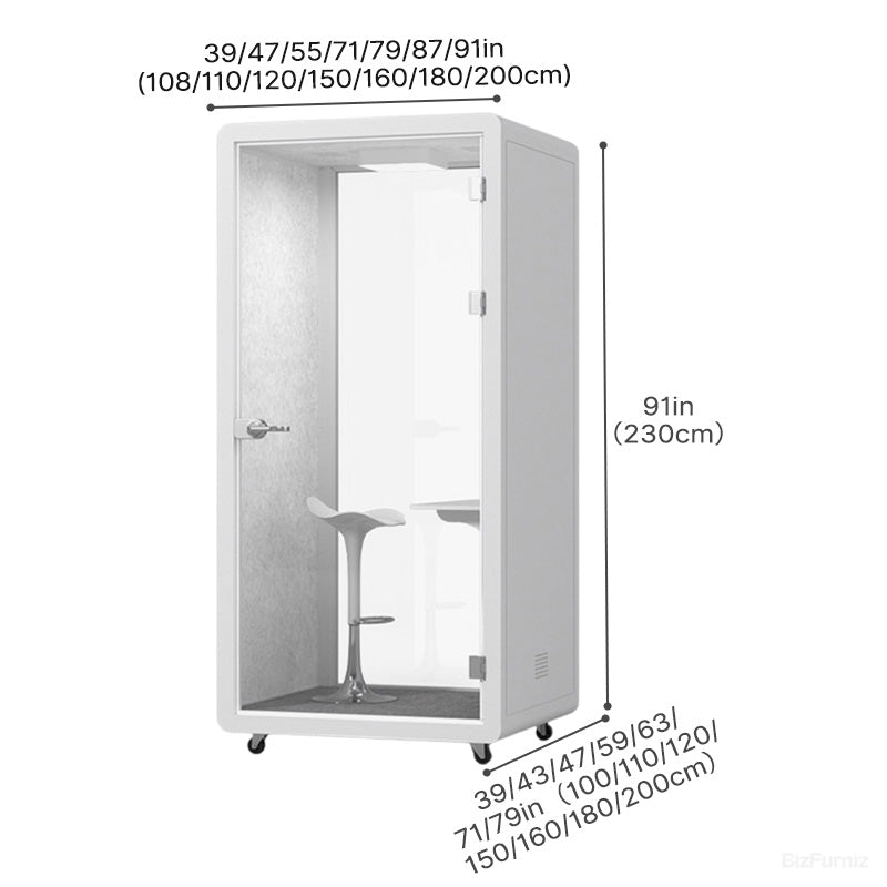 Modular Office Pod with Wheels & Lighting