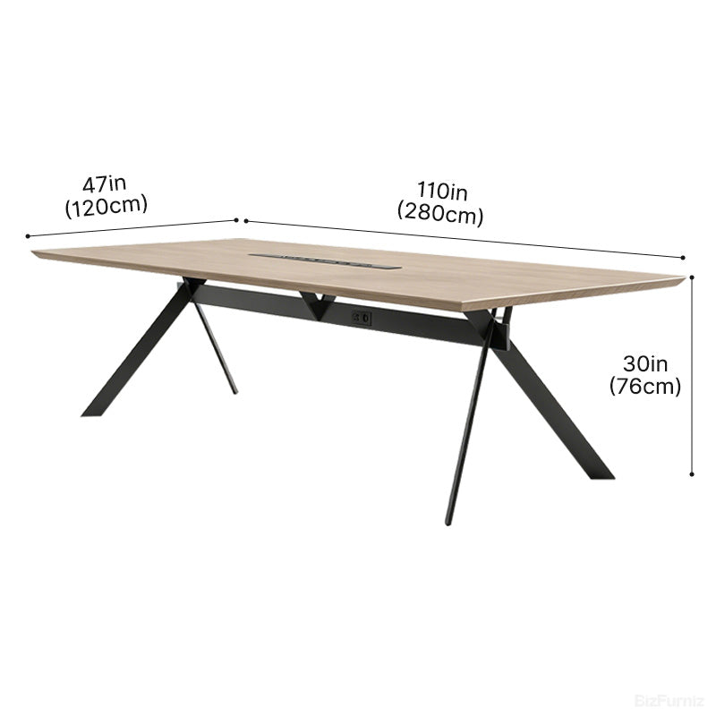 280cm Conference Table with Long Power Hub