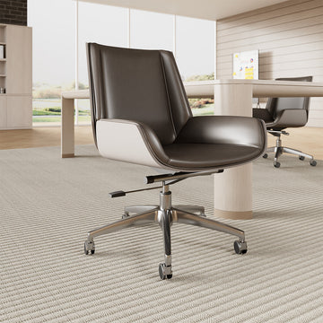 Modern Executive Ergonomic Office Chair with Contrast Stitching and Aluminum Alloy Base for modern office workspace