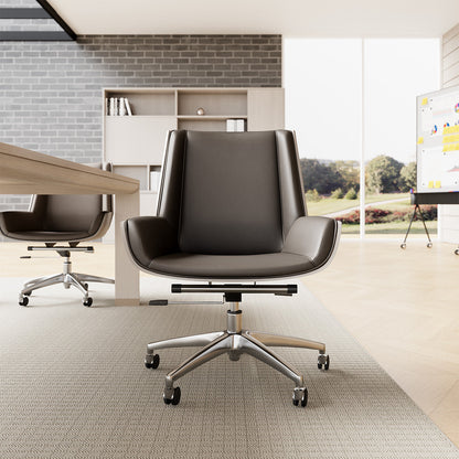 Modern Executive Ergonomic Office Chair with Contrast Stitching and Aluminum Alloy Base product view 3