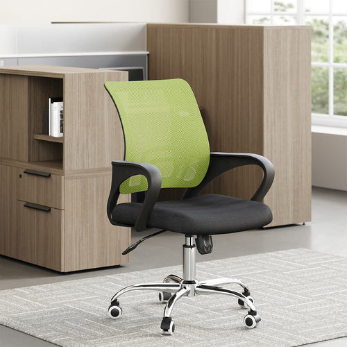 Modern Ergonomic Mesh Office Chair: Breathable Mid-Back Task Chair with Chrome Base for modern office workspace