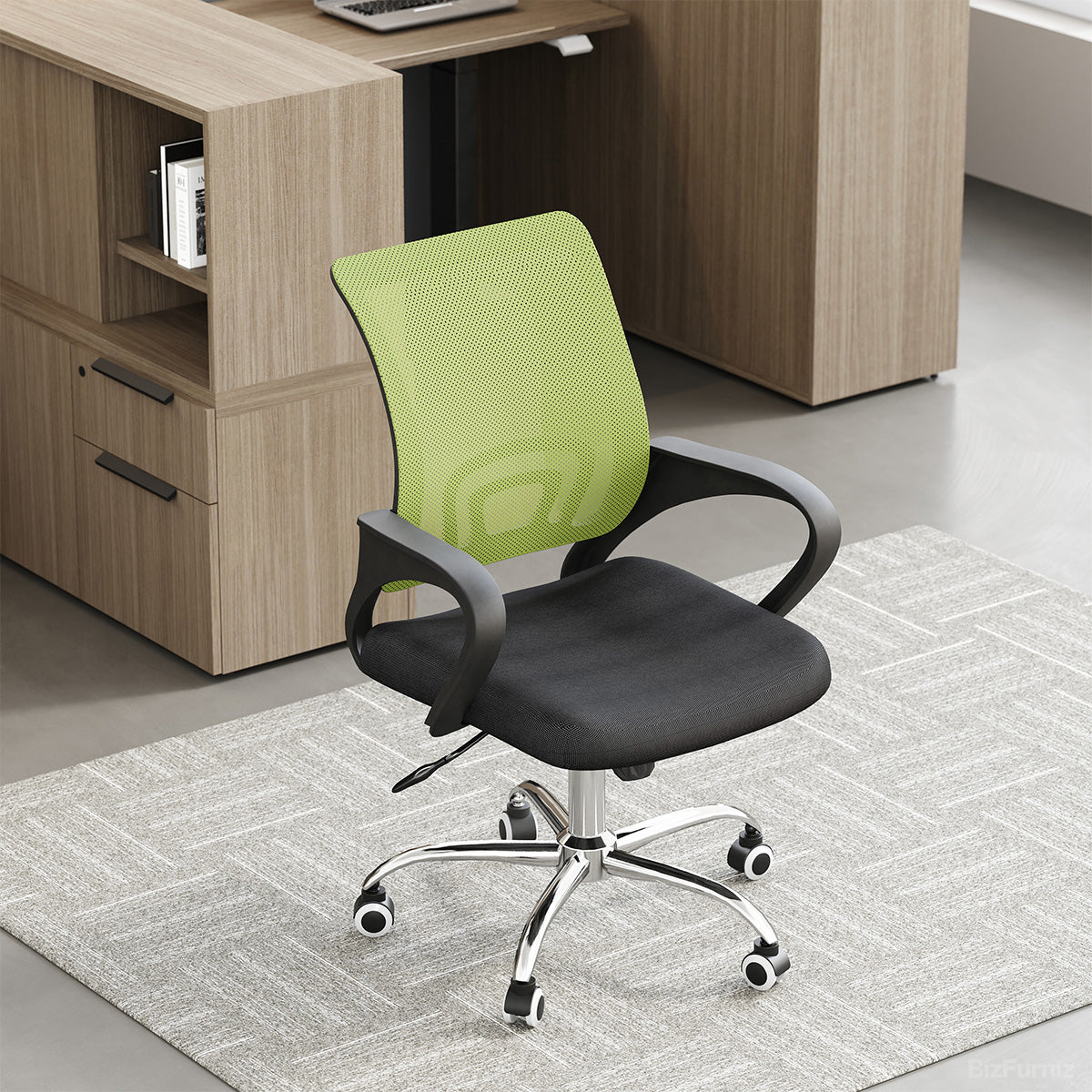 Modern Ergonomic Mesh Office Chair: Breathable Mid-Back Task Chair with Chrome Base product view 3