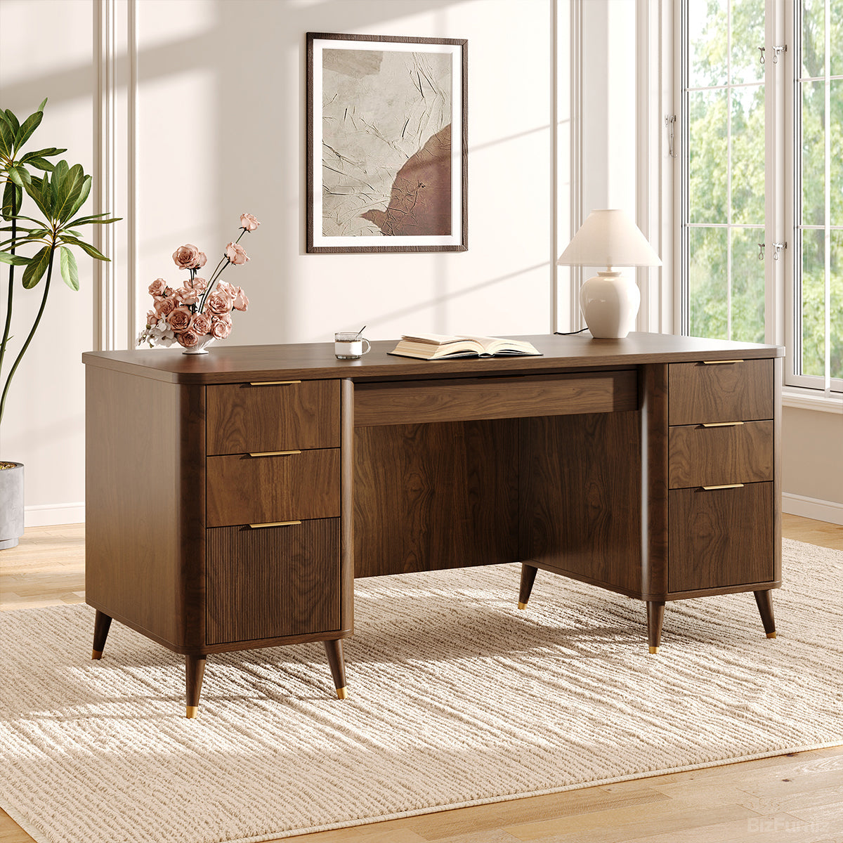 165cm Multi-Functional Office Desk with Multiple Drawers for Home Office and Study product view 2