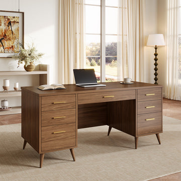 165cm Modern Office Desk with Multiple Drawers for Home Office and Study product view 2