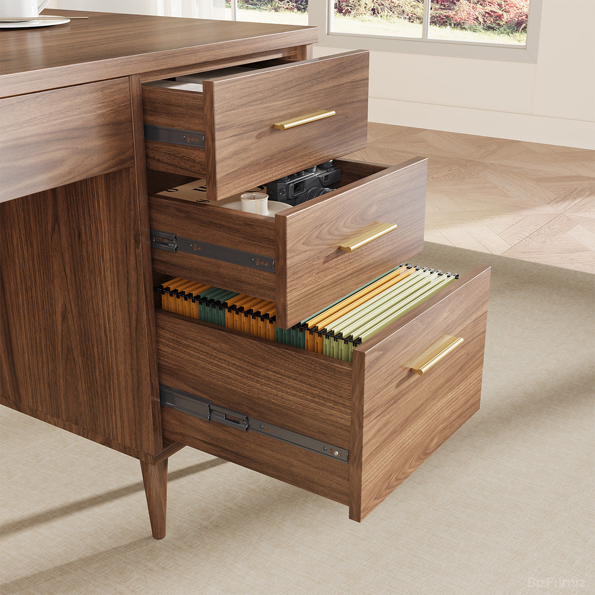 165cm Modern Office Desk with Multiple Drawers for Home Office and Study product view 3
