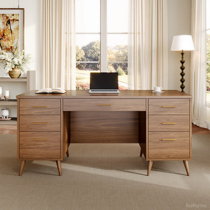 165cm Modern Office Desk with Multiple Drawers for Home Office and Study product view 5