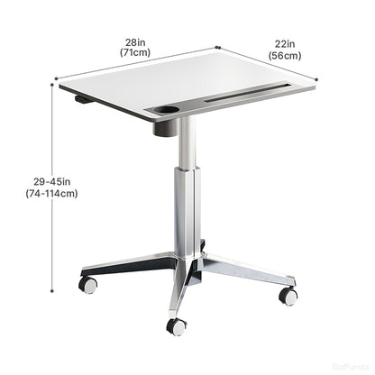Adjustable Height Desk Dimensions Diagram (29-45in)