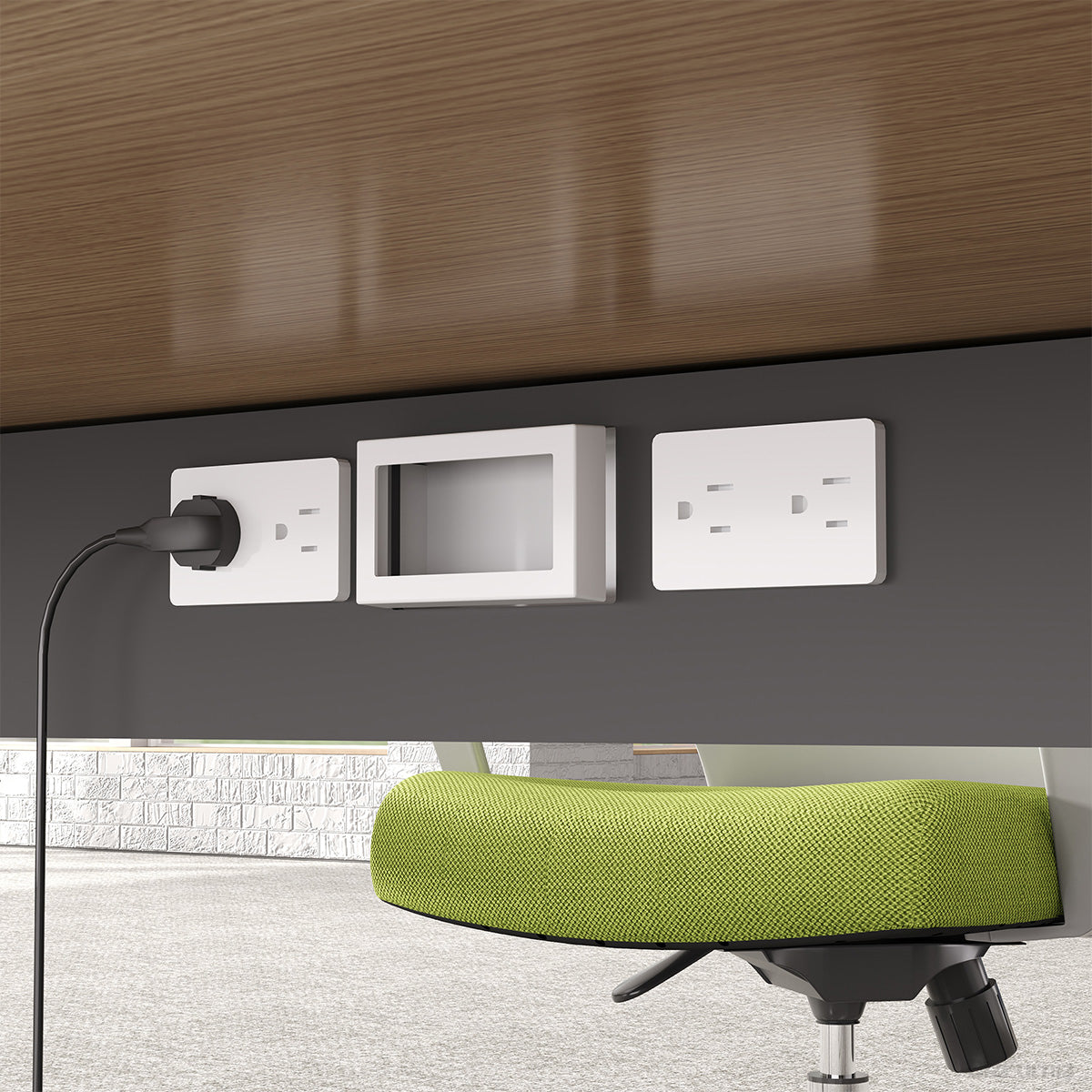 Undermount Power Socket Panel for Commercial Desk