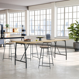 Solid Wood High Bar Table with Reinforced Legs