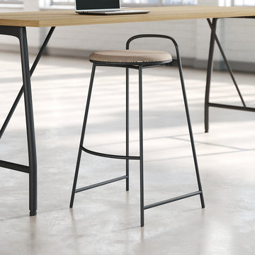 Comfortable Bar Height Stool with Backrest and Footrest for High Desks product view 2