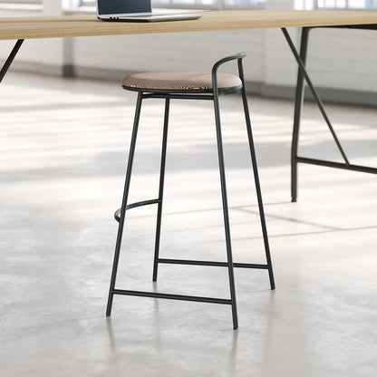 Comfortable Bar Height Stool with Backrest and Footrest for High Desks product view 3