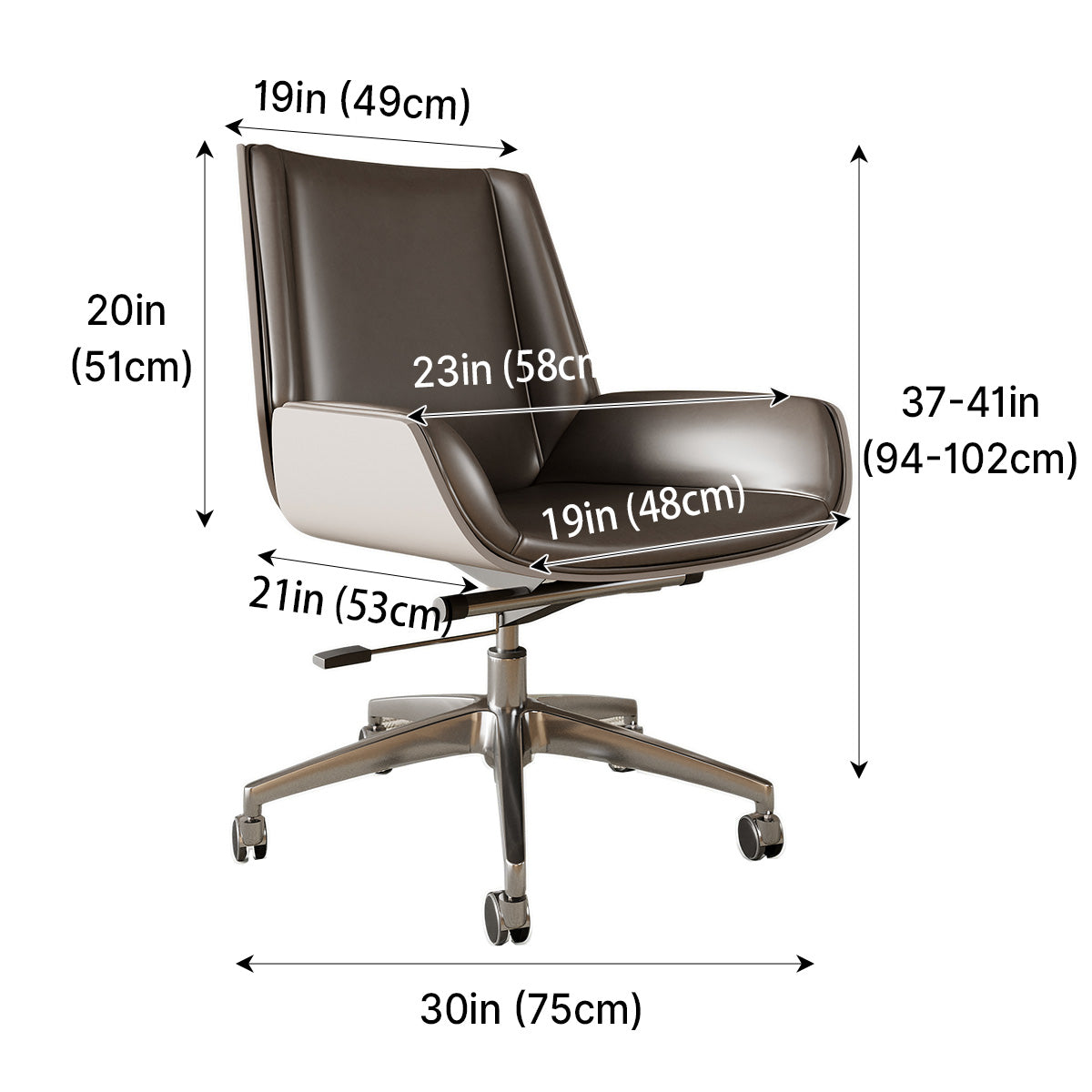 Modern Executive Ergonomic Office Chair with Contrast Stitching and Aluminum Alloy Base product view 5