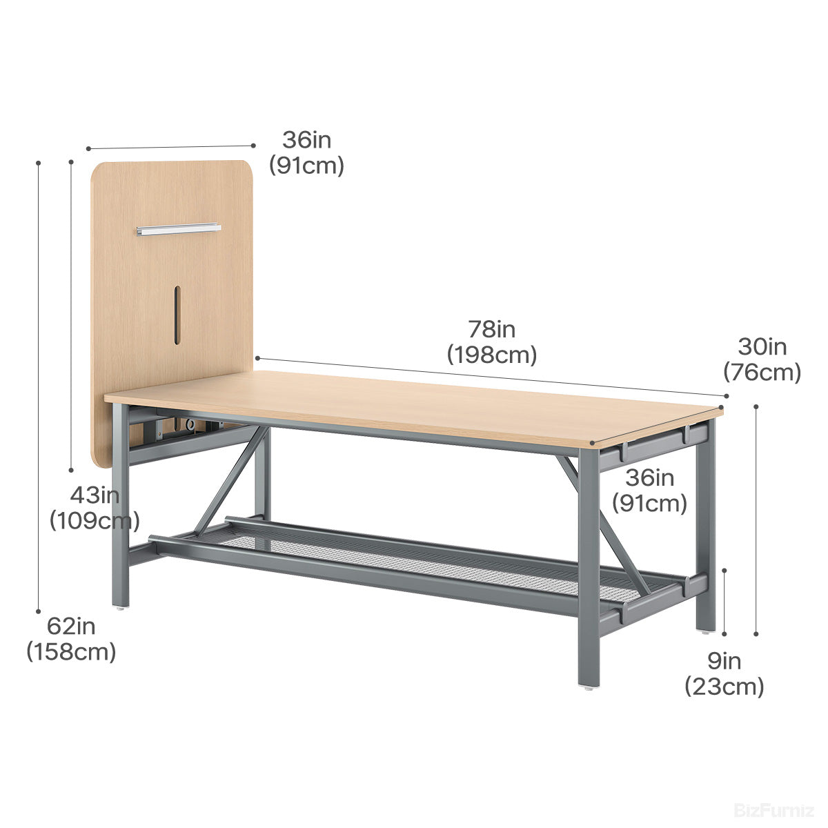 200cm(L) Conference Table | Seats 4–6 | Heavy-duty Structure | Mesh Storage | Ideal for Conference Rooms product view 3