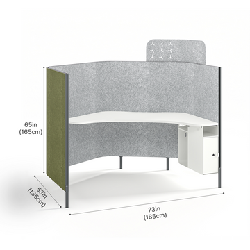 The Modular C-shaped Office Desk: Integrated Privacy and Performance product view 2