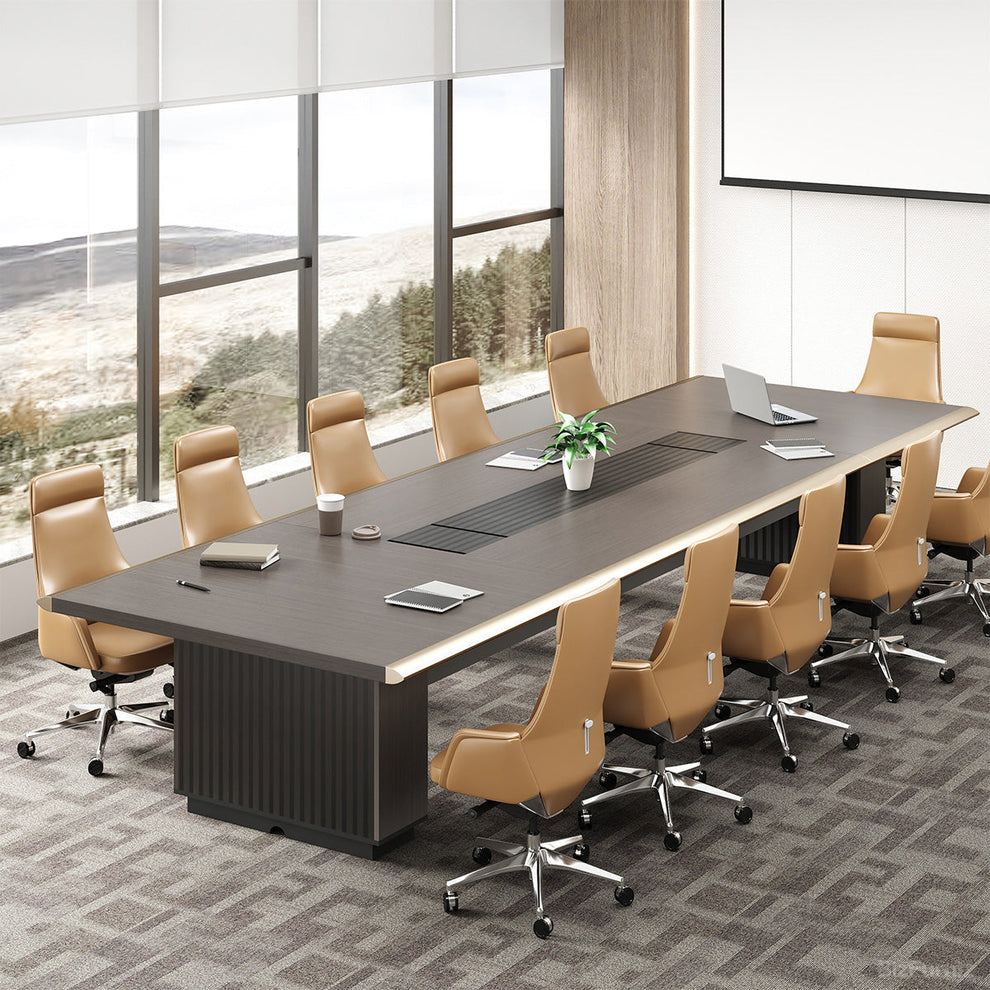 Conference Table Above Luxury Conference Table for 8-12 People with Cable Management ...