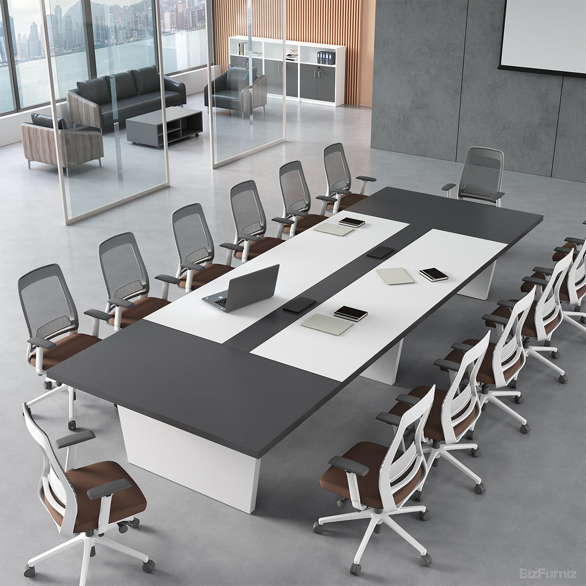 Modern Conference Table with Integrated Cable Box – Seats 6–12 product view 9