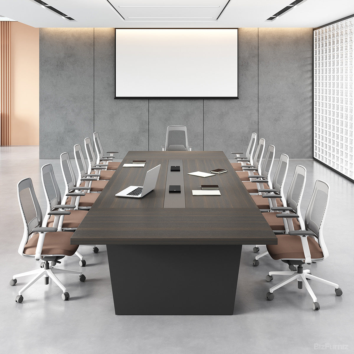 Modern Conference Table with Integrated Cable Box – Seats 6–12 product view 14