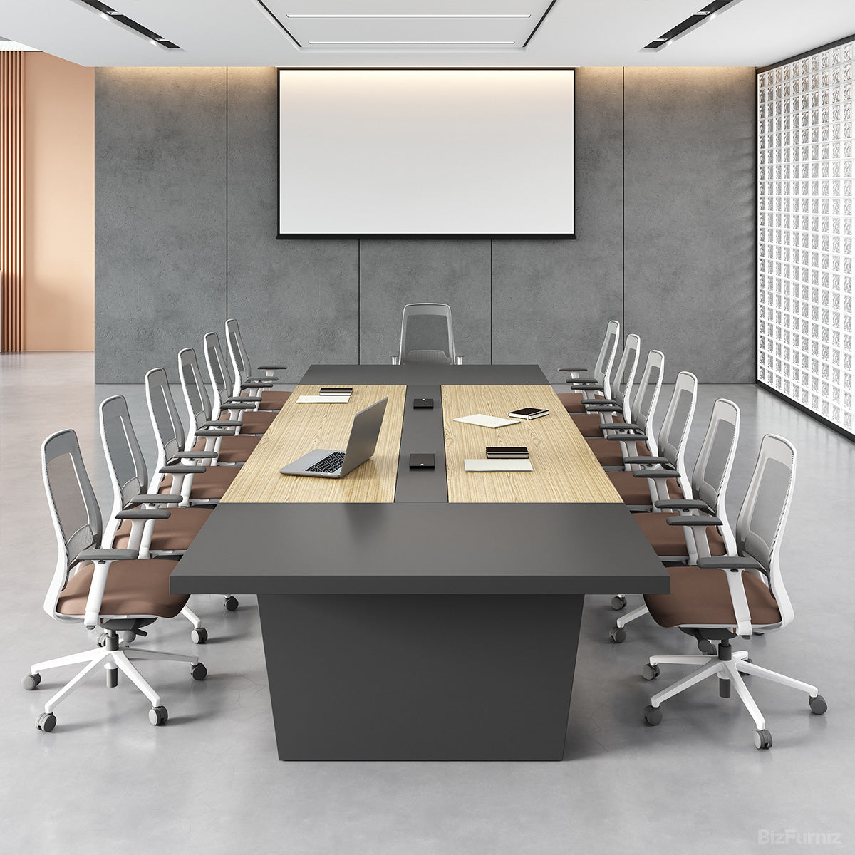 Modern Conference Table with Integrated Cable Box – Seats 6–12 product view 8