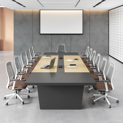 Modern Conference Table with Integrated Cable Box – Seats 6–12 product view 8