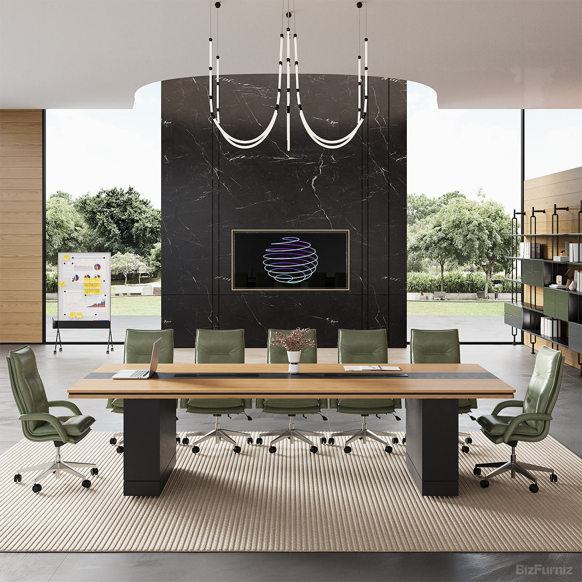 Modern Executive Conference Table with Integrated Power Management – Industrial Boardroom Table product view 3