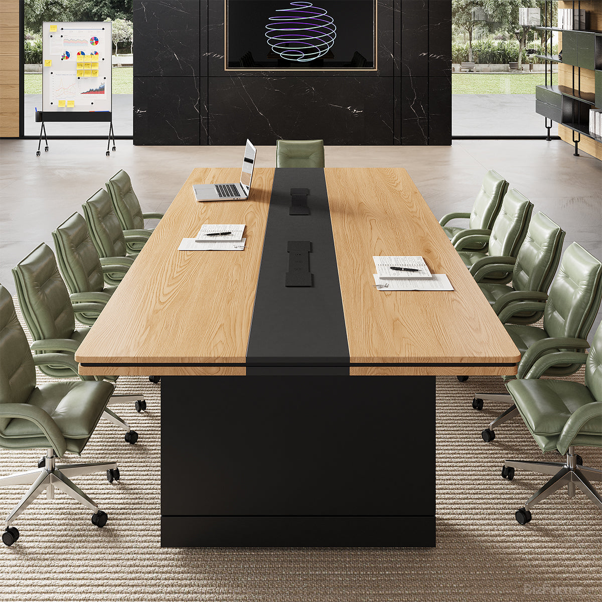 Modern Executive Conference Table with Integrated Power Management – Industrial Boardroom Table product view 4