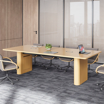 240cm Rectangular Conference Table for 6-8 People with Cable Management for Meetings and Training product view 2
