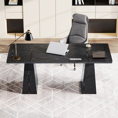 160cm Minimalist Wood Office Desk with Power Outlet for Workspaces/Home Offices product view 5