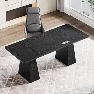 160cm Minimalist Wood Office Desk with Power Outlet for Workspaces/Home Offices product view 2
