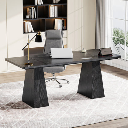 160cm Minimalist Wood Office Desk with Power Outlet for Workspaces/Home Offices product view 4