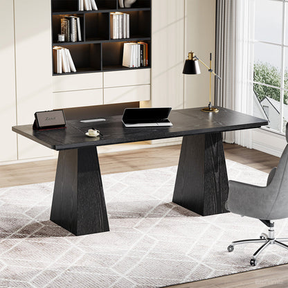 160cm Minimalist Wood Office Desk with Power Outlet for Workspaces/Home Offices product view 3