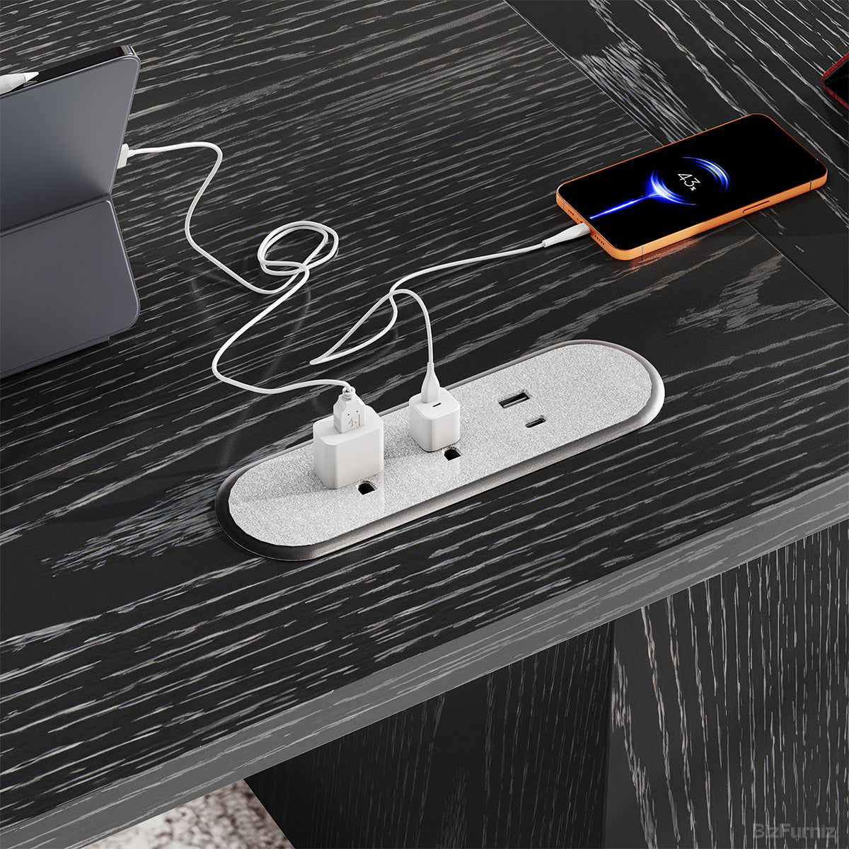 160cm Minimalist Wood Office Desk with Power Outlet for Workspaces/Home Offices product view 6
