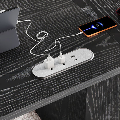 160cm Minimalist Wood Office Desk with Power Outlet for Workspaces/Home Offices product view 6
