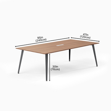 Modern Executive Conference Table with Tapered Steel Legs, Integrated Power Connectivity Hub, and Premium product view 2