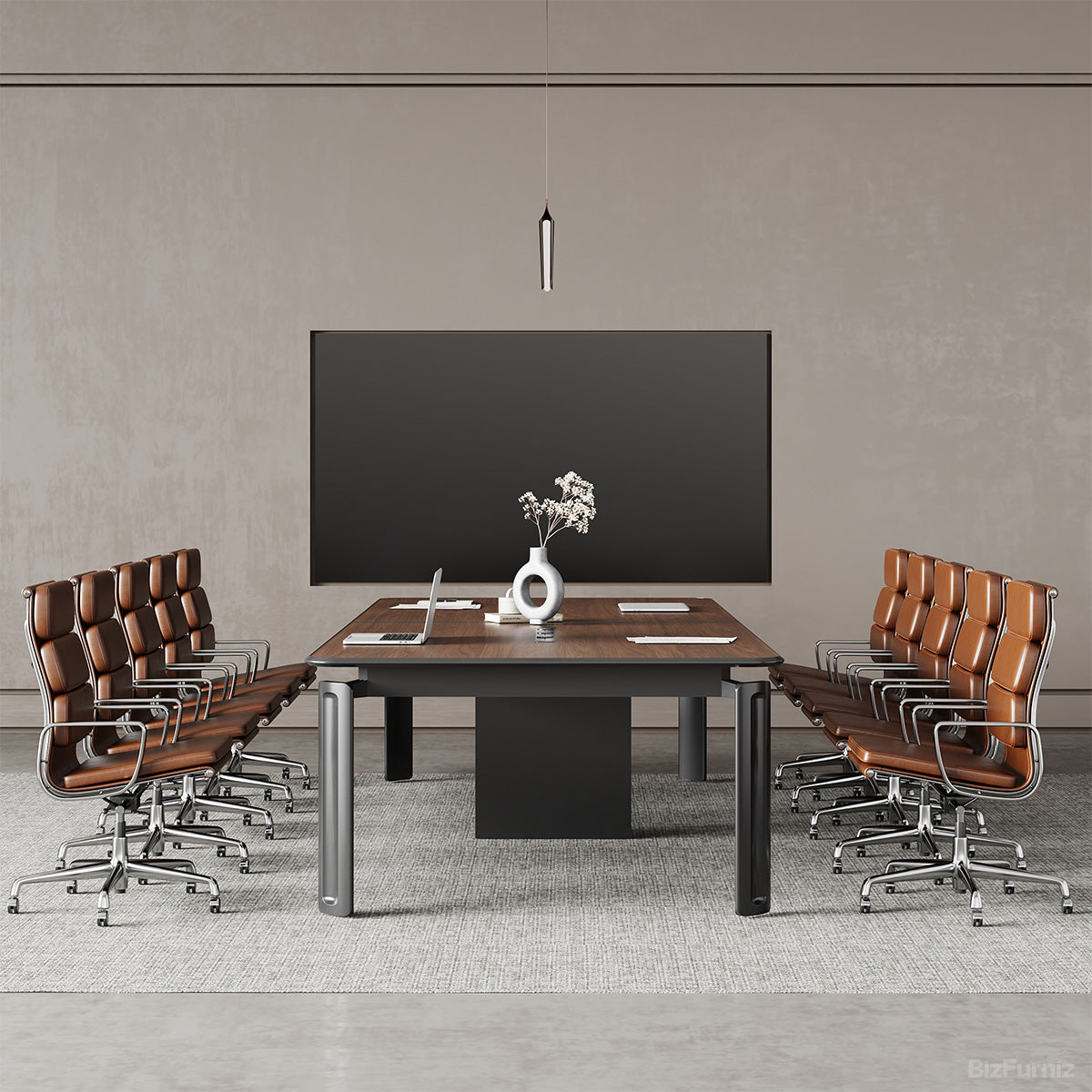 300cm Modern Conference Table with Built-In Power Rail for Meeting Rooms and Co-Working Spaces product view 4