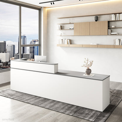 Sleek Reception Desk with Cable Grommet, Lockable Drawer and Keyboard Tray product view 18